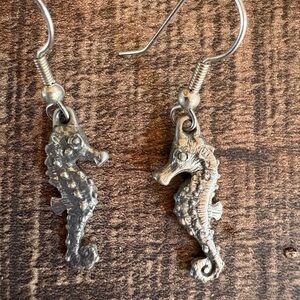 Silver Seahorse Earrings